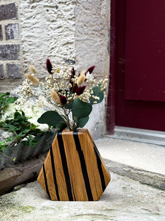 Vase en Chêne - Obsidienne