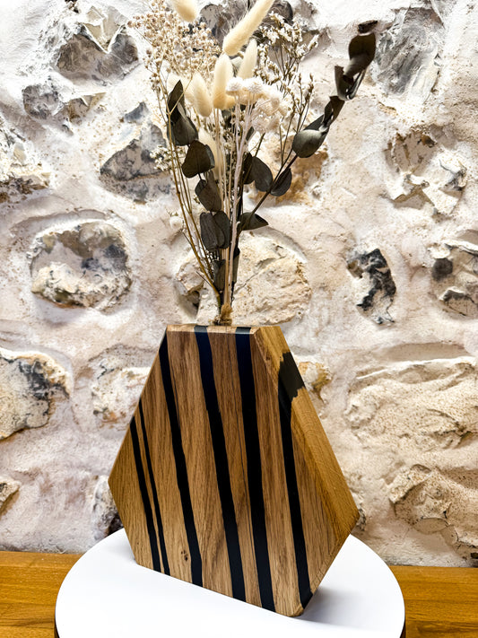 Vase en Chêne - Obsidienne