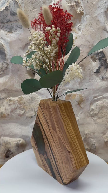 Vase en bois d'Olivier - Horizon Profond
