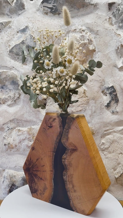 Vase en bois d'If - Sépia