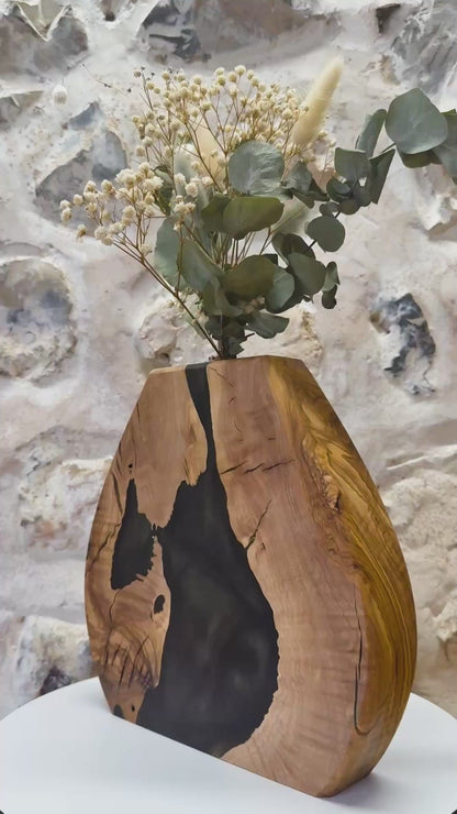 Vase en bois d'Olivier - Eclipse