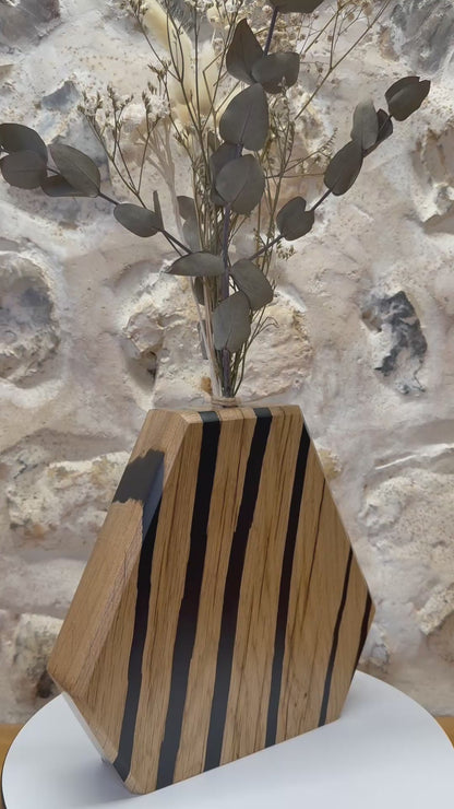 Vase en Chêne - Obsidienne